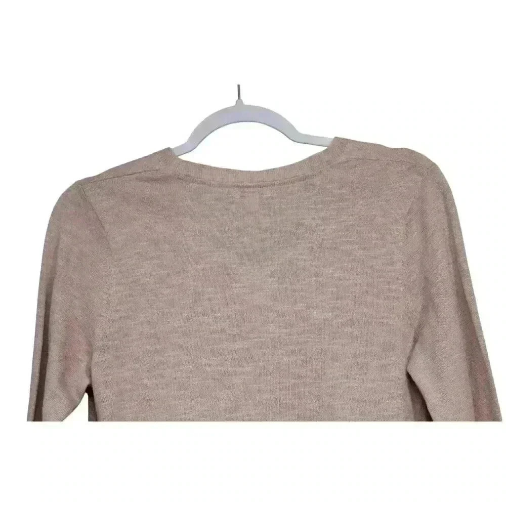 NWT J Jill Blouse Small Pink Cotton Linen Lightweight Coastal Knit Long Sleeve - Picture 9 of 12